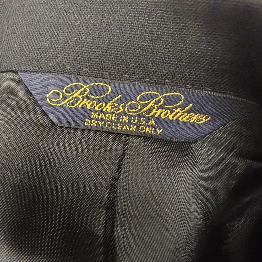 Vintage Brooks Brothers Tuxedo Jacket Mens 44R Black Wool Brooksease Formal USA